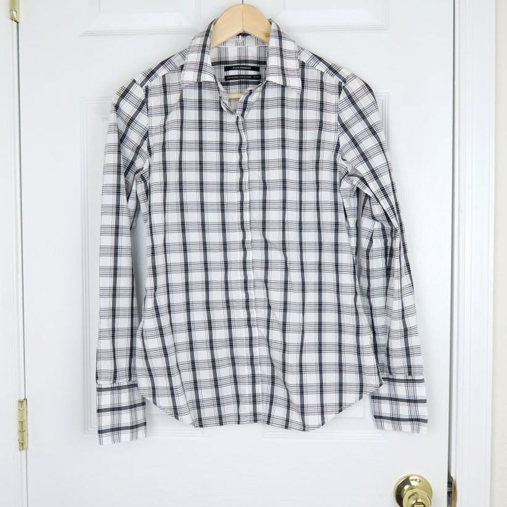 Club Monaco Plaid Button Up Dress Shirt Career Top